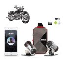 Cameră moto pentru motocicletă DUAL (față + spate) cu aplicație Full HD + WiFi pentru mobil + protecție IP69