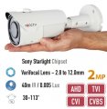 CCTV kamera  AHD 2MP s 40m IR + varifokálny objektív 30-113°