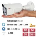 CCTV kamera AHD 2MP s 40m IR + varifokální objektiv 30-113 °