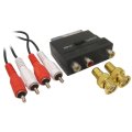 1 meter BNC / Phono connector to BNC, Phono, Scart