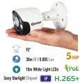 IP kamera 5MP s POE + 92° uhol + 30m IR + 10m LED + Mic