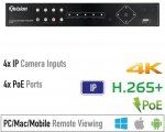 NVR rekordér HD 8MP IP se 4 + 4 vstupy (4K) - POE, ONVIF