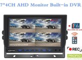 7" car monitor for 4 reversing AHD/CVBS cameras + RECORDING