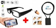 Kémkészlet – Szemüveg FULL HD Wifi kamera + valós idejű kommunikáció Spy fülhallgatón keresztül