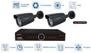 Kameros sistema AHD 2x 1080P kamera su 20m IR ir hibridiniu DVR