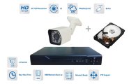 Kamerasett - 1x 720P kulekamera + 20m IR og DVR + 1TB HD