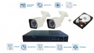 Security Camera System 2x Kamera 720P mit 20m IR und DVR + 1TB