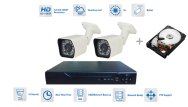 Sistema de cámaras de seguridad 2x cámara 720P con 20m IR y DVR + 1TB