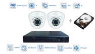 सीसीटीवी कैमरा सेट 2x 720P कैमरा 30 मीटर IR + हाइब्रिड DVR + 1TB . के साथ