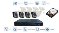 مجموعة كاميرا CCTV كاميرا 4X بالأشعة تحت الحمراء 720P + 20m IR و DVR + 1 تيرابايت HDD