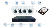 Cameraset 4x 720P camera met 30 m IR en hybride DVR + 1TB HDD