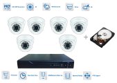 مجموعة كاميرات AHD - كاميرا 6x720P مع 30 متر IR و DVR الهجين