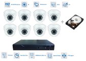 Jeu de caméra Caméra 8x 720P avec 30 m IR et hybride DVR + 1TB