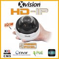 Cámara CCTV HD IP de 4 Mpx de ancho con IR 30m + zoom 3x Blanca