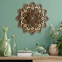 3D nástenná mandala Ruža – drevená dekorácia na stenu (drevený obraz)