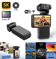 WiFi vlogovacia kamera 4K/5K + 3,5" otočný dotykový displej (180°) + IR LED – model Ordro M3