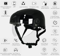 Smart prilba s kamerou – WiFi prilba s AI asistentom + Bluetooth + G-senzor + hudba a SOS funkcie