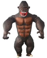 Kostým gorila nafukovací – oblek King Kong s ventilátorom na Halloween a karneval