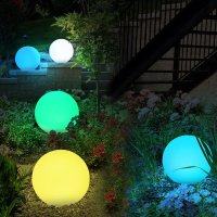LED svietiaca guľa - 20 cm solárna lampa IP44 na záhradu s 8 farbami a Li-ion batériou