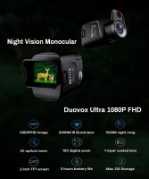 Full HD nočný monokulár Duovox – 10x digitálny zoom, farebné nočné videnie, CMOS snímač, výdrž batérie 4000mAh