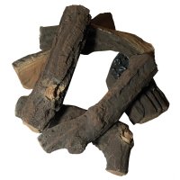 Dekorační keramická polena - žáruvzdorná výplň do topeniště (SET 6 ks)