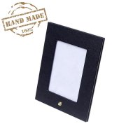 Rámik na fotografie 21,5x17,5 cm kožený čierny stolový luxusný – exkluzívna 100% ručná výroba