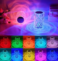 Dotyková krištáľová LED lampa 12,5 cm - prepínanie 16 farieb + diaľkové ovládanie