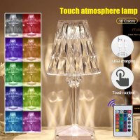 LED stolová nočná lampa akrylová RGB 16 farieb - inteligentné dotykové ovládanie