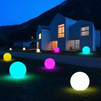 LED gula svetelná solárna do záhrady 30cm - 8 RGB farieb + Li-ion batéria - solárny panel + IP44