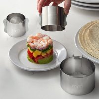 Servírovacie formy na jedlo – kruhové nerezové moduly nastaviteľné 6–10 cm