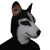 Husky pes maska na tvár zo silikónu – pes husky maska pre deti aj dospelých na Halloween