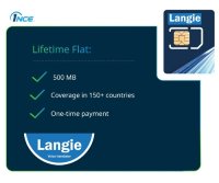 LANGIE SIM ULTRA con 500 MB - 2G/3G/4G/LTE per la traduzione in 150 paesi valida fino a 10 anni