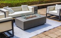 Plynový krb s ohništěm - exteriérový + stůl - zahradní ohniště LUXURIO 140x70cm šedé