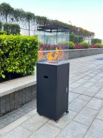 Exteriérový plynový ohrievač betónový do záhrady - FLAMEO 155x42x42 cm