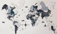 3D dřevěná mapa světa na zeď NORD 150×90 cm – interiérový doplněk obraz
