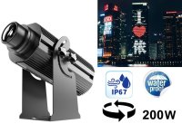 Riflettore LED Gobo 200W fino a 100m - proiezione luminosa del tuo logo su edifici e pareti