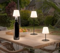 LED lampa na stol 4v1 (rôzne výšky tyče) vonkajšia stolová IP44 + zátka do fľaše