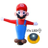 Air dancer nafukovací figurína XXL + podstavec s ventilátorem výška 3m - Super Mario