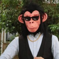 Maska na tvár opica šimpanz – silikónová maska šimpanza na karneval