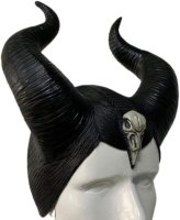 Maska na tvár Maleficent Zloriana – rozprávková maska s rohmi na Halloween