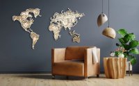 Drevená technická 3D mapa sveta na stenu – 8 vrstiev dreva, rozmer 140×82 cm, hrúbka 24 mm