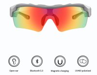 Smart cyklistické okuliare s Bluetooth, reproduktormi a polarizačnými sklami UV400