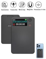 Smart audio AI záznamník hlasu ultratenký - prepis textu + prekladač s podporou 100+ jazykov + 64GB pamäť