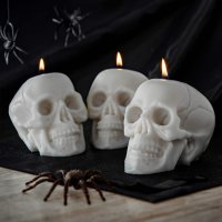 Sviečky lebka – set sviečok na Halloween v tvare lepky voskový 3 ks