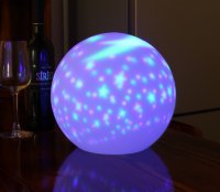 Svietiaci mesiac - Gula obloha LED svietiaca 22 cm - meniteľné RGBW farby + vstavaná batéria 1500mAh + IP44