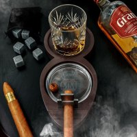 Držiak na cigaru a pohár – luxusná whiskey súprava pre pánov
