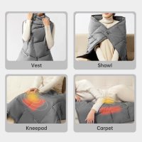 Elektrická vyhrievaná deka 120x80 cm – grafénové termo poncho s 3 úrovňami teploty do 60 °C