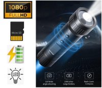 Fotocamera torcia FULL HD con IPX6 + luce LED + bussola