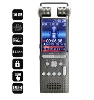 Dittafono Profi multifunzione 360° + 1,8" LCD + 16GB di memoria
