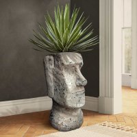 Kvetináč v tvare hlavy z cementu – črepník z cementu v dizajne kamennej sochy 40 cm